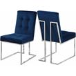 Pemberly Row Contemporary Upholstered Velvet Dining Chairs in Navy (Set of 2)