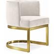 Pemberly Row Contemporary Cream Upholstered Velvet Dining Chair