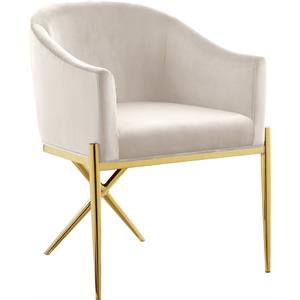 Pemberly Row Contemporary Cream Upholstered Velvet Dining Chair