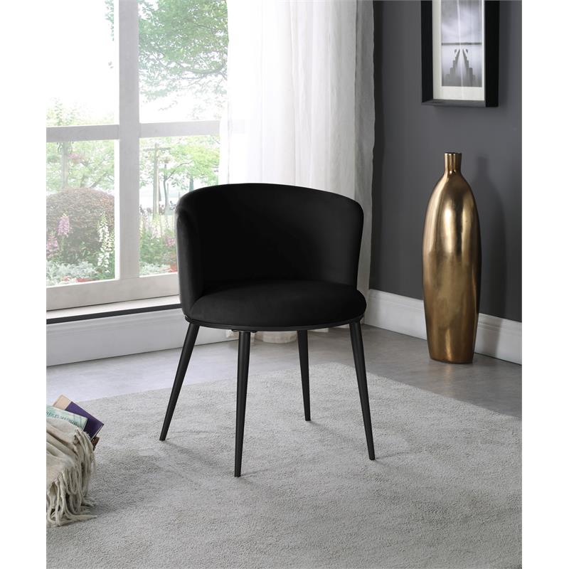 Pemberly Row Contemporary Soft Black Velvet Dining Chairs (Set of 2)