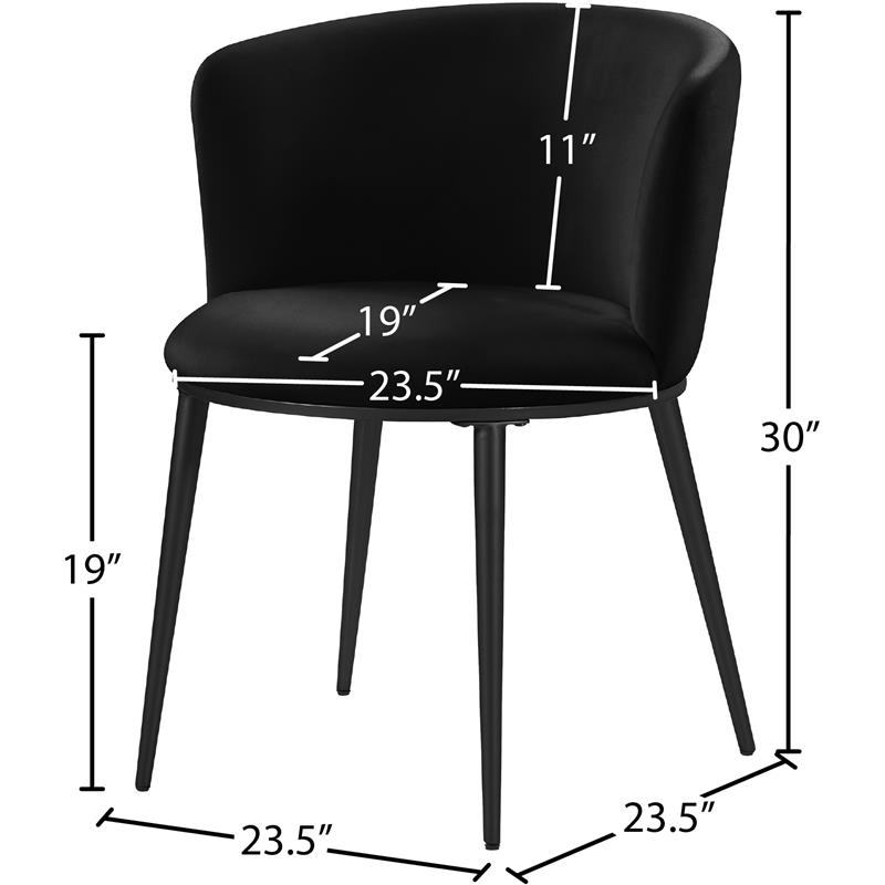 Pemberly Row Contemporary Soft Black Velvet Dining Chairs (Set of 2)
