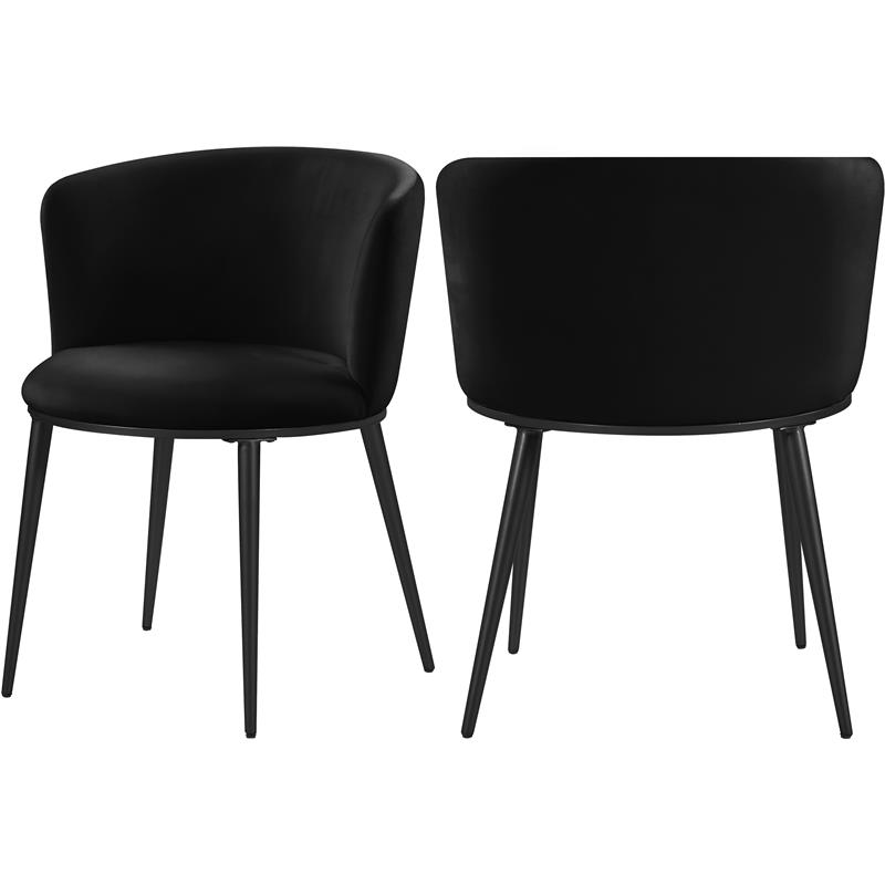 Pemberly Row Contemporary Soft Black Velvet Dining Chairs (Set of 2)