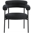Pemberly Row Contemporary Rich Black Boucle Fabric Dining Chairs Set of 2