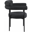 Pemberly Row Contemporary Rich Black Boucle Fabric Dining Chairs Set of 2