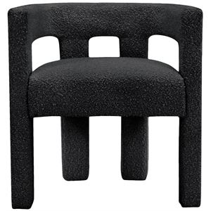 Pemberly Row Contemporary Rich Black Boucle Fabric Accent/Dining Chair