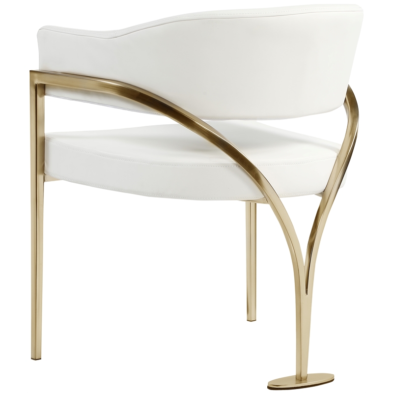Pemberly Row Contemporary Soft Cream Vegan Leather Dining Chairs (Set of 2)