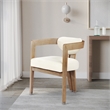 Pemberly Row Contemporary Soft Cream Vegan Leather Dining Chair