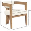 Pemberly Row Contemporary Soft Cream Vegan Leather Dining Chair