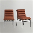Pemberly Row Contemporary Soft Cognac Dining Chairs (Set of 2)