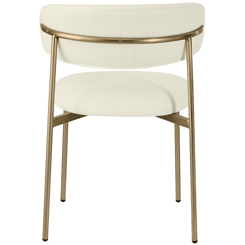 Pemberly Row Contemporary Soft Cream Vegan Leather Dining Chairs (Set of 2)