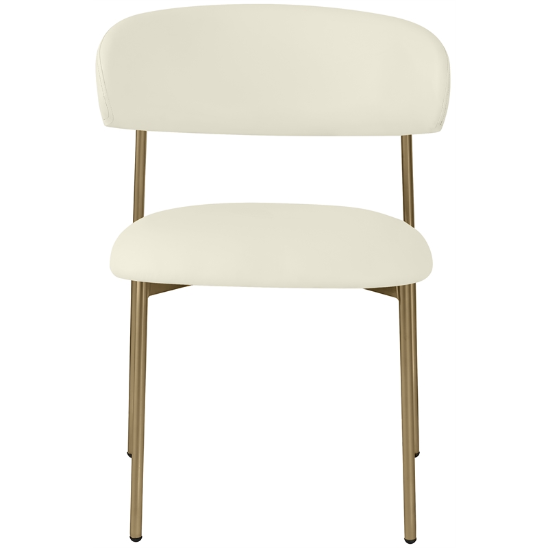 Pemberly Row Contemporary Soft Cream Vegan Leather Dining Chairs (Set of 2)