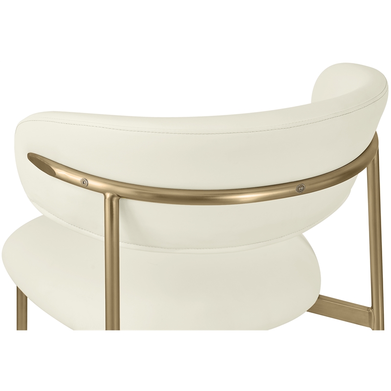 Pemberly Row Contemporary Soft Cream Vegan Leather Dining Chairs (Set of 2)