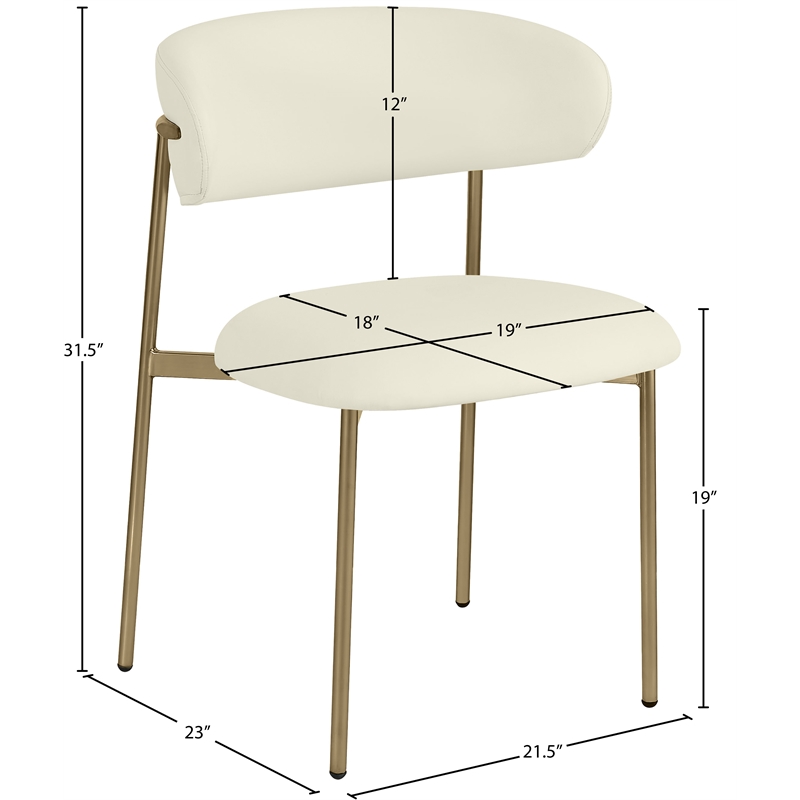 Pemberly Row Contemporary Soft Cream Vegan Leather Dining Chairs (Set of 2)