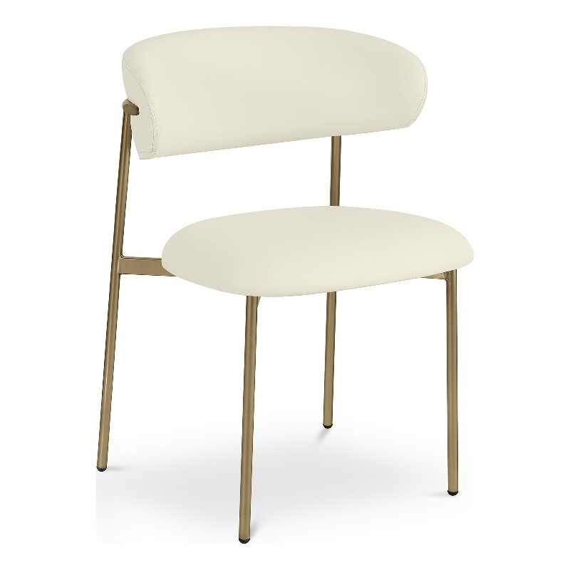 Pemberly Row Contemporary Soft Cream Vegan Leather Dining Chairs (Set of 2)
