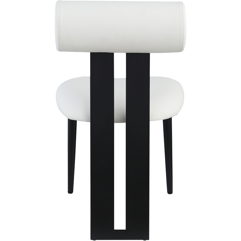 Pemberly Row Contemporary Soft Cream Vegan Leather Dining Chairs (Set of 2)