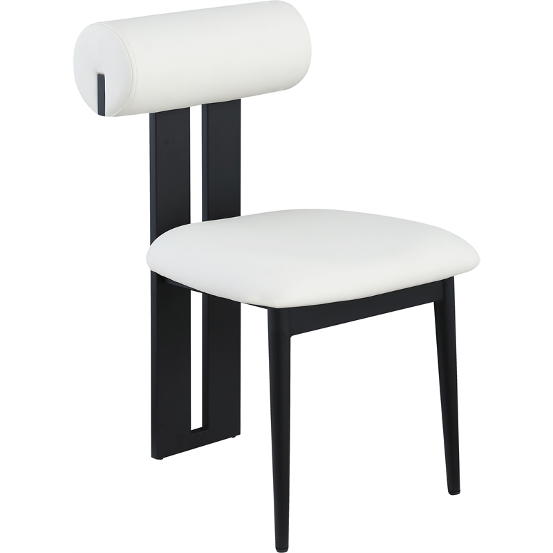 Pemberly Row Contemporary Soft Cream Vegan Leather Dining Chairs (Set of 2)