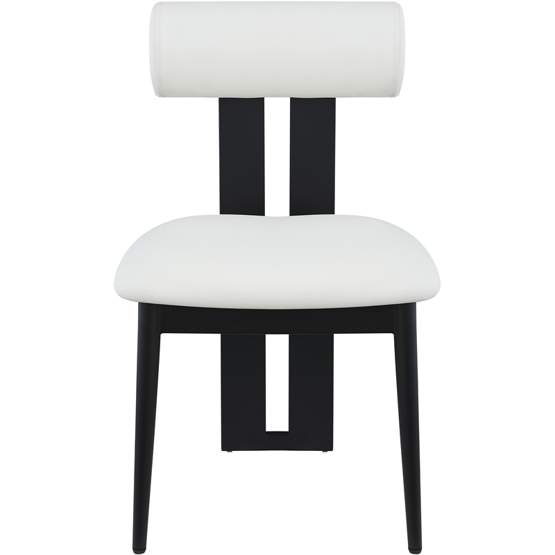 Pemberly Row Contemporary Soft Cream Vegan Leather Dining Chairs (Set of 2)