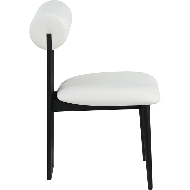 Pemberly Row Contemporary Soft Cream Vegan Leather Dining Chairs (Set of 2)