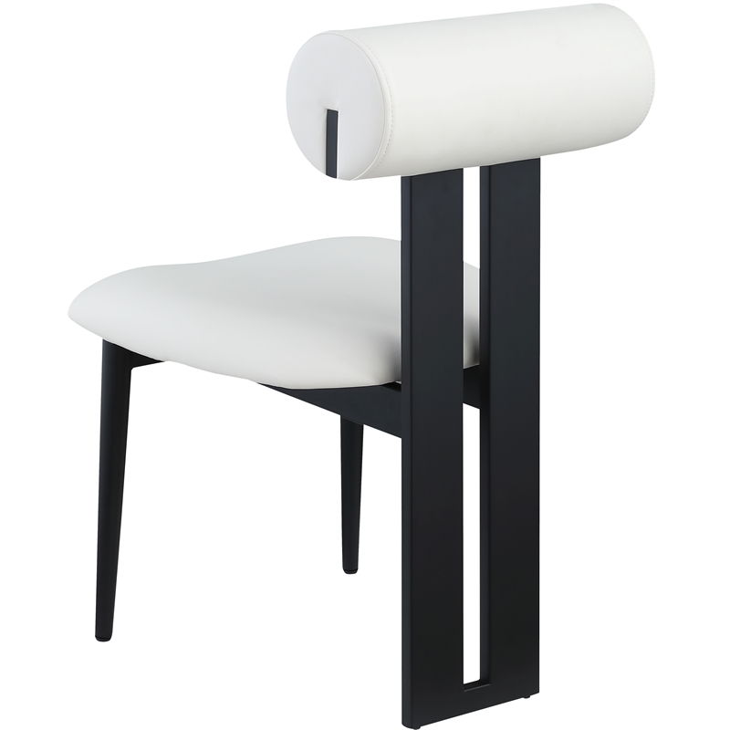 Pemberly Row Contemporary Soft Cream Vegan Leather Dining Chairs (Set of 2)