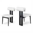 Pemberly Row Contemporary Soft Cream Vegan Leather Dining Chairs (Set of 2)