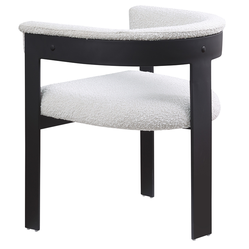 Pemberly Row Contemporary Rich Cream Boucle Fabric Dining Chairs (Set of 2)