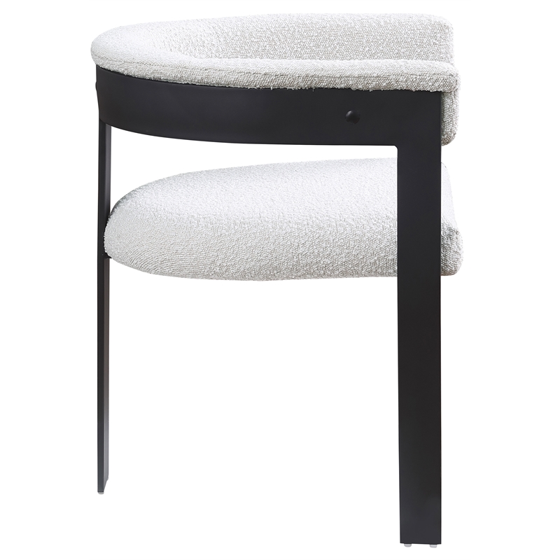 Pemberly Row Contemporary Rich Cream Boucle Fabric Dining Chairs (Set of 2)