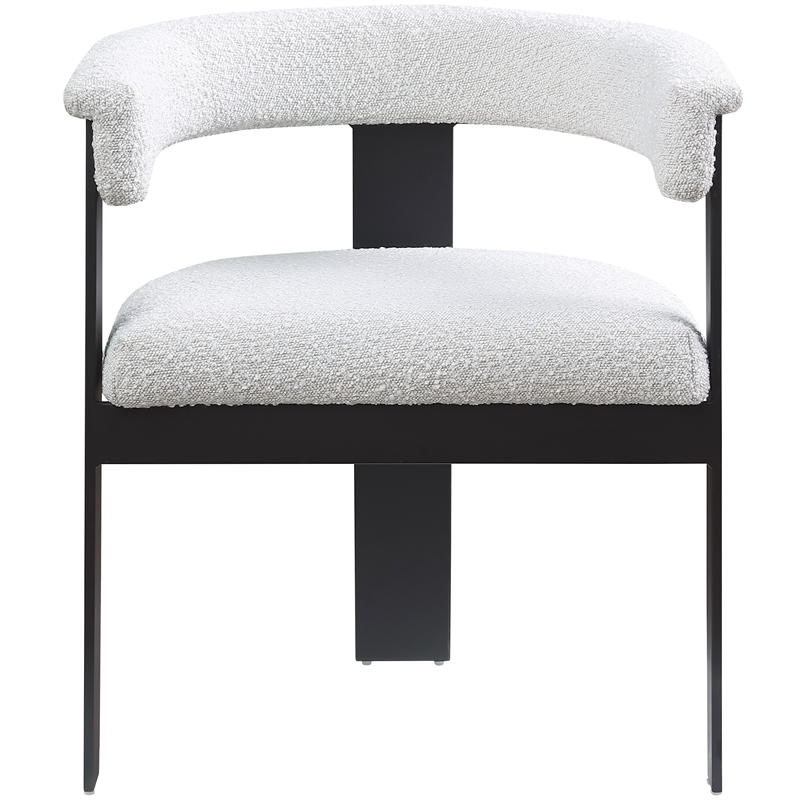 Pemberly Row Contemporary Rich Cream Boucle Fabric Dining Chairs (Set of 2)