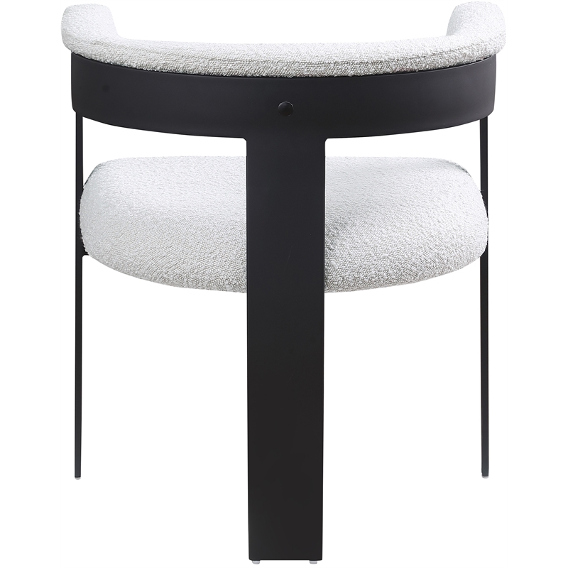 Pemberly Row Contemporary Rich Cream Boucle Fabric Dining Chairs (Set of 2)