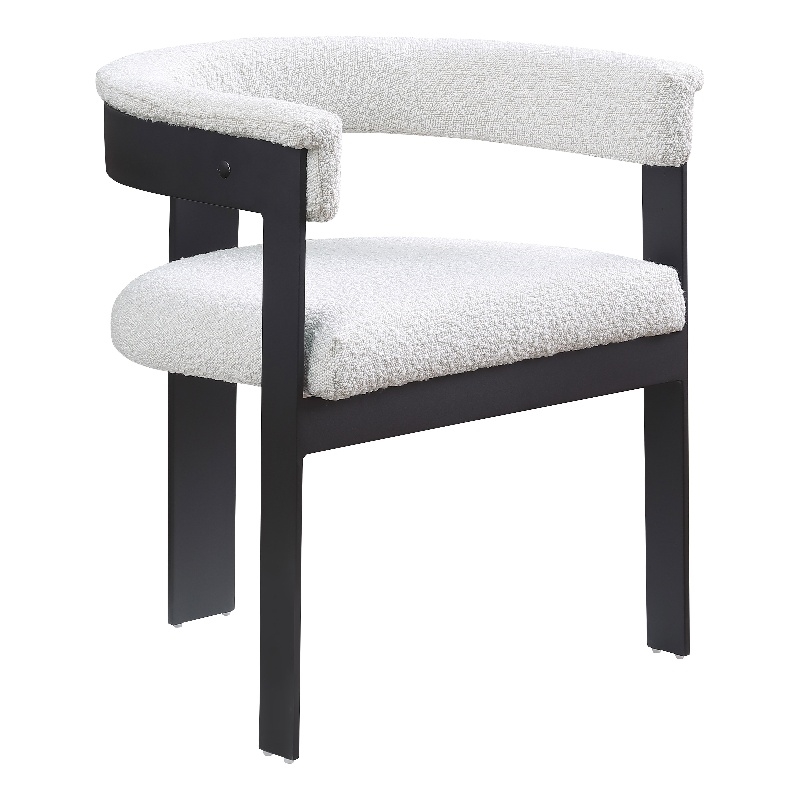 Pemberly Row Contemporary Rich Cream Boucle Fabric Dining Chairs (Set of 2)