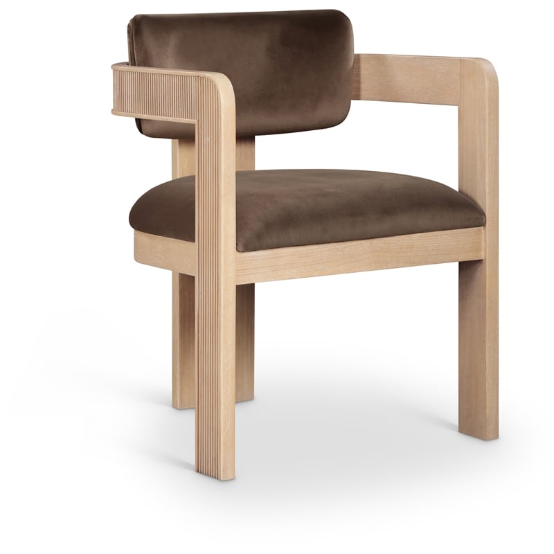 Pemberly Row Contemporary Brown Velvet Dining Chairs (Set of 2)