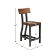 Pemberly Row Wood Counter Height Dining Chairs in Rustic Brown (Set of 6)