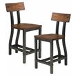 Pemberly Row Wood Counter Height Dining Chairs in Rustic Brown (Set of 4)