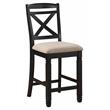 Pemberly Row Wood Counter Height Dining Chairs in Black and Beige (Set of 4)