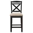 Pemberly Row Wood Counter Height Dining Chairs in Black and Beige (Set of 4)