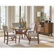 Pemberly Row Wood Dining Room Side Chairs in Light Oak and Gray (Set of 6)