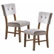 Pemberly Row Wood Dining Room Side Chairs in Light Oak and Gray (Set of 6)