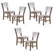 Pemberly Row Wood Dining Room Side Chairs in Light Oak and Gray (Set of 6)