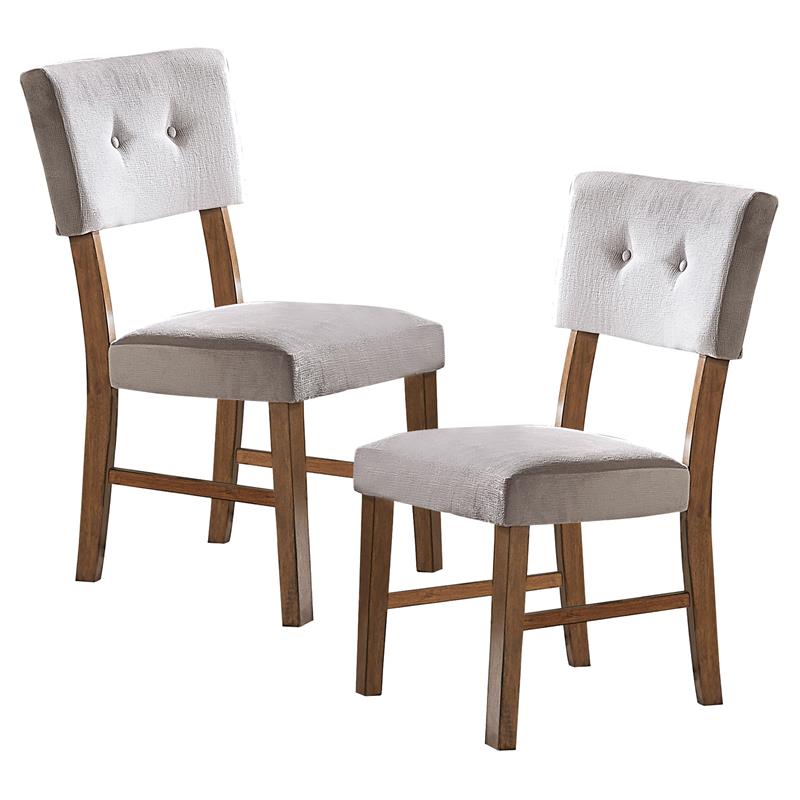 Pemberly Row Wood Dining Room Side Chairs in Light Oak and Gray (Set of 4)