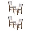 Pemberly Row Wood Dining Room Side Chairs in Light Oak and Gray (Set of 4)