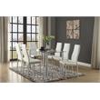 Pemberly Row Modern Metal Dining Room Chairs in White (Set of 6)