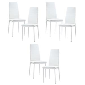 Pemberly Row Modern Metal Dining Room Chairs in White (Set of 6)