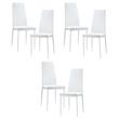 Pemberly Row Modern Metal Dining Room Chairs in White (Set of 6)