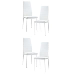 Pemberly Row Modern Metal Dining Room Chairs in White (Set of 4)