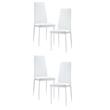 Pemberly Row Modern Metal Dining Room Chairs in White (Set of 4)
