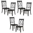 Pemberly Row Contemporary Wood Dining Room Side Chair in Brown (Set of 6)