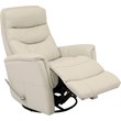 Pemberly Row Set of 2 Leather Manual Swivel Glider Recliners in Ivory