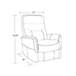 Pemberly Row Set of 2 Leather Manual Swivel Glider Recliners in Ivory