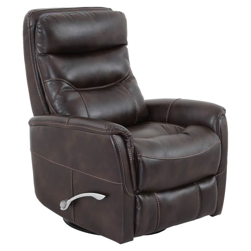 Pemberly Row Set of 2 Polyester Manual Swivel Glider Recliners in Truffle Brown