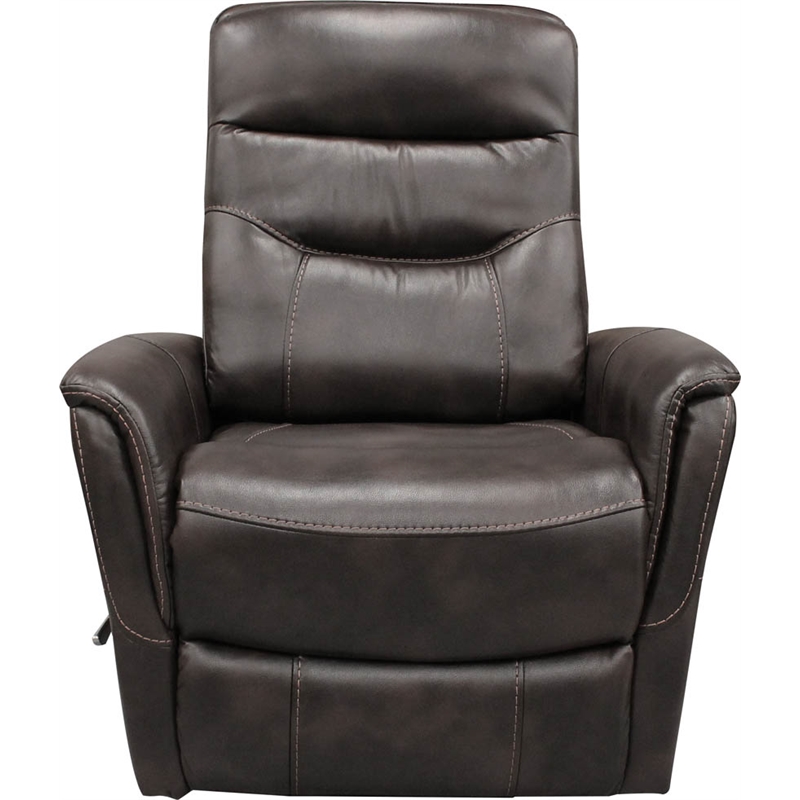 Pemberly Row Set of 2 Polyester Manual Swivel Glider Recliners in Truffle Brown