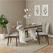 Pemberly Row Rectangular Wood Dining Table in White and Brown